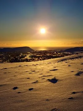 Sunset in Iceland from the vulcano Stock Photos