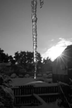 Sunset Icicle Stock Photos