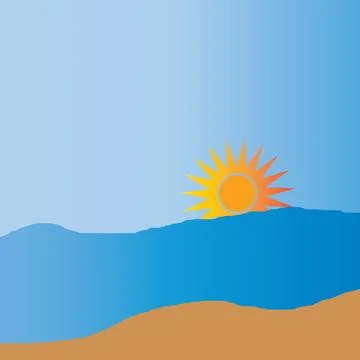 Sunset icon Stock Illustration