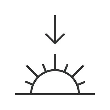 Sunset icon in line design. sunset, sun, horizon, evening, weather, nature, dusk Stock Illustration