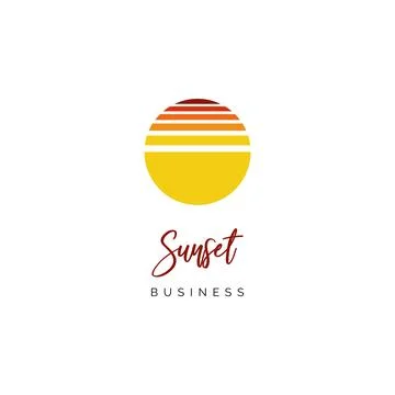 Sunset icon logo design inspiration Stock Illustration