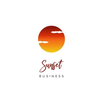 Sunset icon logo design inspiration Stock Illustration