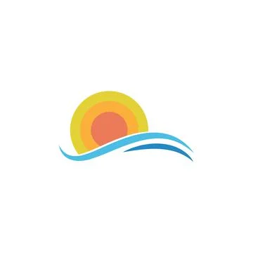 Sunset icon logo vector design template Stock Illustration