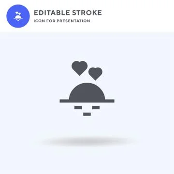 Sunset icon vector, filled flat sign, solid pictogram isolated on white, logo Stock Illustration