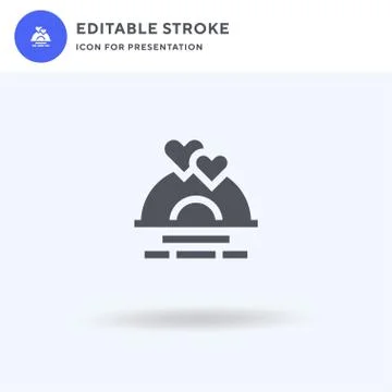 Sunset icon vector, filled flat sign, solid pictogram isolated on white, logo Illustrazione stock