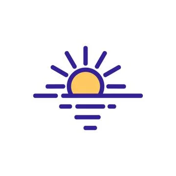 Sunset icon vector. Isolated contour symbol illustration Stock Illustration