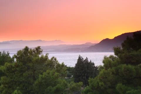 Sunset ii pefkos Stock Photos