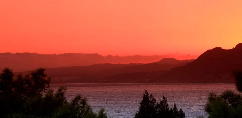 Sunset ii pefkos Stock Photos
