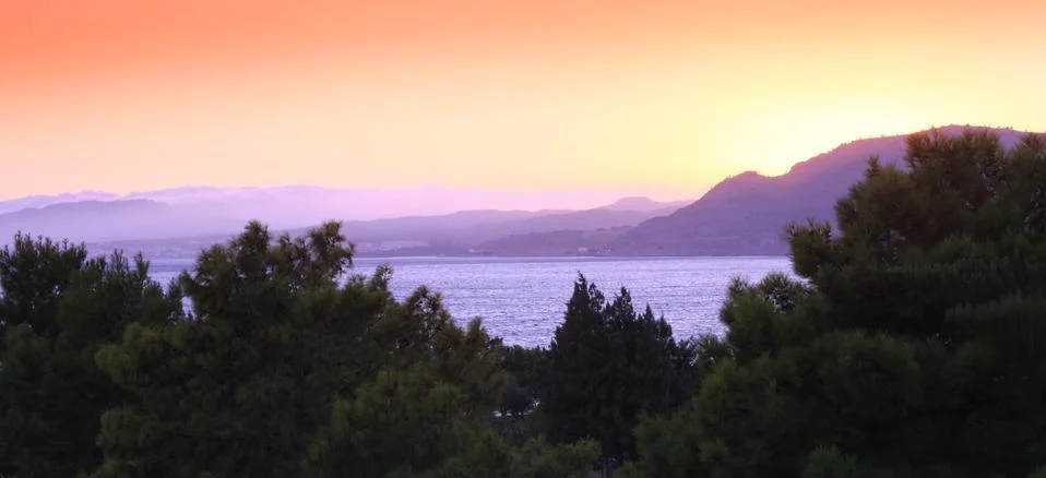 Sunset ii pefkos Stock Photos