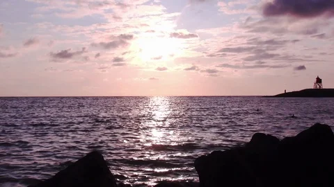 Sunset on IJsselmeer Stock Footage 120686586