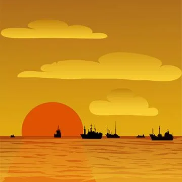 Sunset Stock Illustration