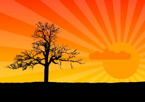 Sunset Illustrazione stock
