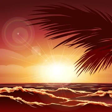 Sunset Stock Illustration