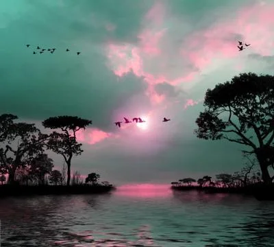 Sunset Stock Illustration