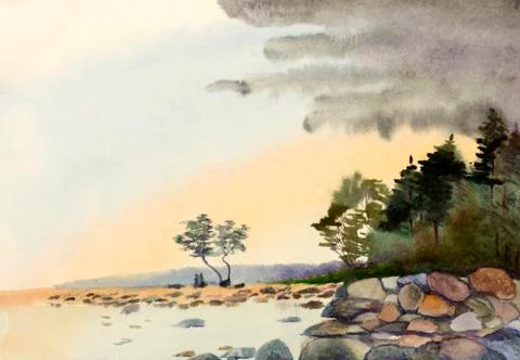 Sunset Stock Illustration