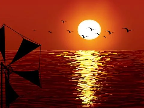 Sunset Stock Illustration