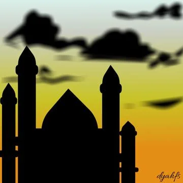 Sunset illustration in the sky Stock Illustration