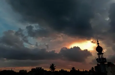 Sunset image,evening scene,sunrise Stock Photos