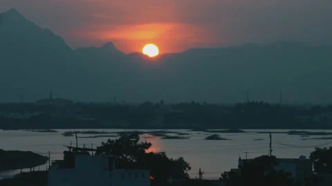 Sunset in India Stock Footage 208005900