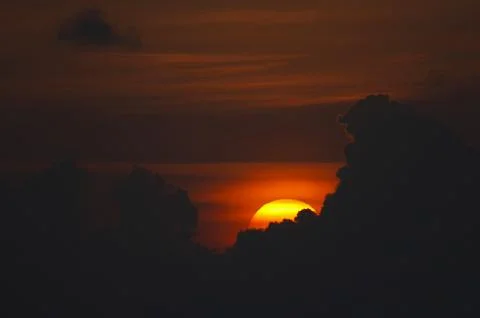Sunset in Indian Ocean 스톡 사진