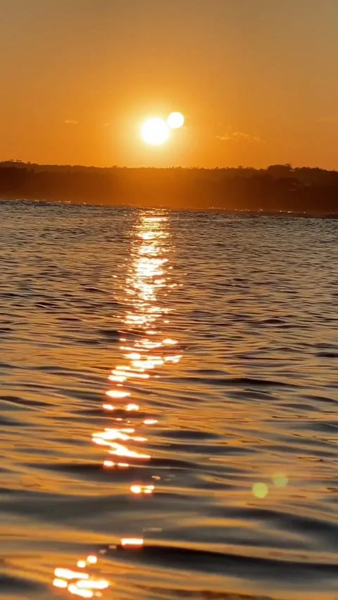 Sunset in the Indian ocean.Vertical video Stock Footage 296171321