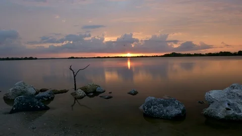 Sunset on the Indian River In Brevard County FLorida. Stock-Footage 93168299