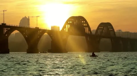 Sunset Of An Industrial City. Видео 21328677