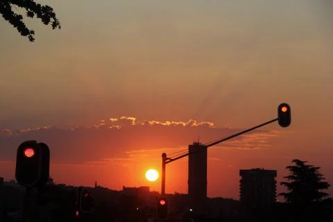 Sunset Inner City Stock Photos