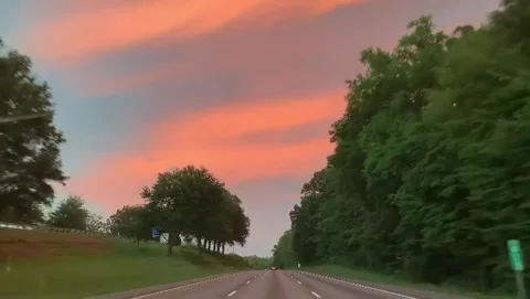 Sunset on Interstate 95 Stock Footage 277891854