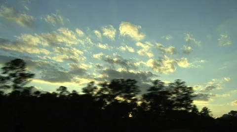 Sunset From Interstate Stock Footage 396971