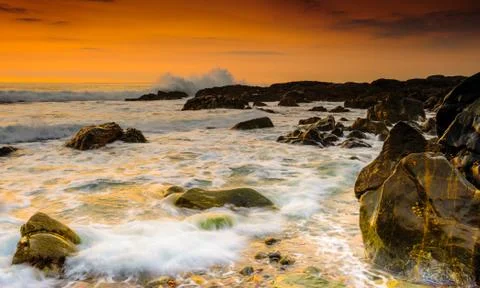 Sunset, Island of Benbecula, Outer Hebrides, Scotland Stock Photos