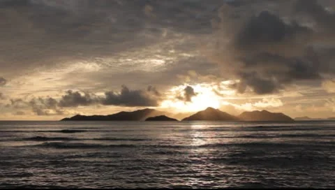 Sunset on  island Stock Footage 8907338