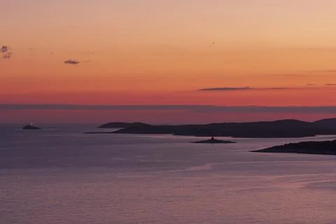 Sunset on the island of Hvar Stock Photos