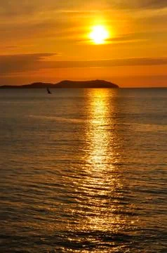 Sunset on the island Stock Photos