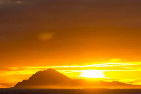 Sunset on island Foto stock