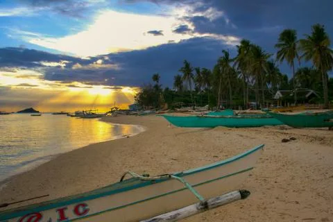 Sunset on Island 스톡 사진