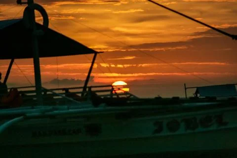 Sunset on Island 스톡 사진