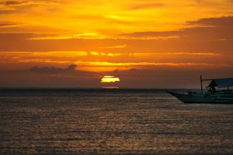 Sunset on Island 스톡 사진