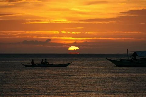 Sunset on Island 스톡 사진