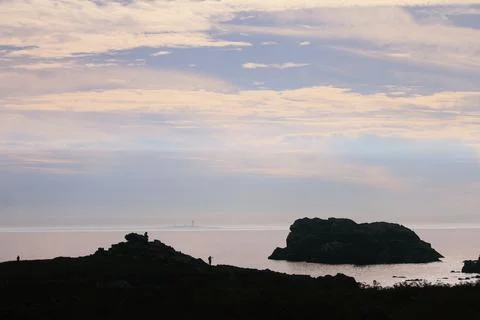 Sunset on the island Stock Photos