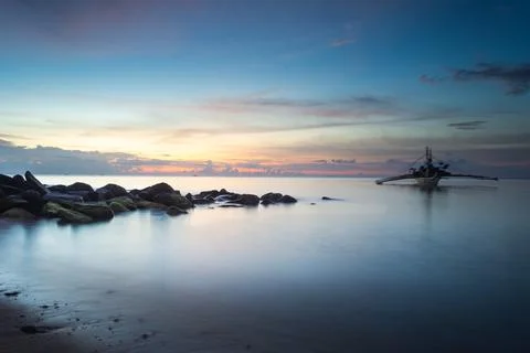 Sunset in the islets of tapul Foto stock