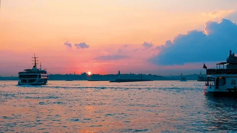 Sunset istanbul 4K time lapse Stock Footage