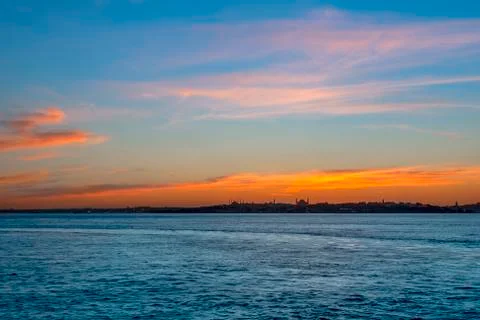 Sunset of The Istanbul Stock Photos