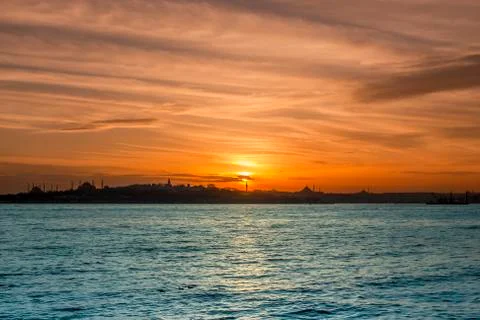 Sunset of Istanbul Stock Photos