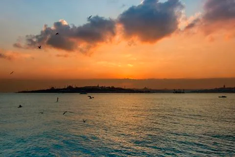 Sunset of Istanbul Stock Photos