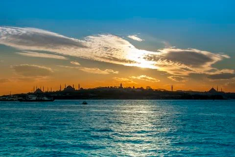 Sunset of Istanbul Stock Photos