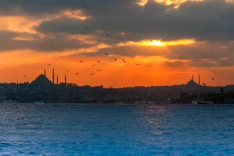 Sunset of Istanbul Stock Photos