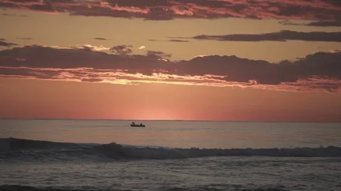 Sunset at italian beach with clouds Stock Footage 71211354