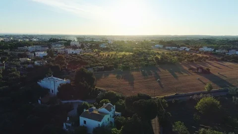 Sunset in Italy Drone flight 4k near Apulia Video stock 90750770
