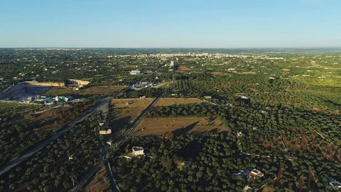 Sunset in Italy Drone flight 4k near Apulia Stock-Footage 90751379